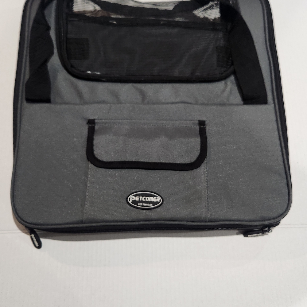 Gray Pet Carrier with Black Straps - Picture 7 of 11